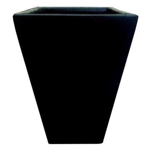 Polystone Contemporary Square Vase - Slate Black